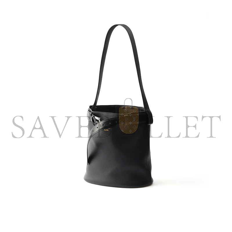 PRADA BUCKLE LEATHER BUCKET BAG WITH BELT 1BE085 (29*26.5*18cm) PRADA BUCKLE LEATHER BUCKET BAG WITH BELT 1BE085 (29*26.5*18cm)
